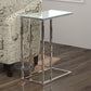 HomeRoots 18.25" x 10.25" x 24" Metal Tempered Glass Accent Table in Chrome Finish