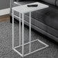 HomeRoots 18.25" x 10.25" x 24" Metal Tempered Glass Accent Table in White Finish