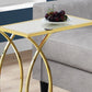 HomeRoots 18.25" x 10.25" x 24" Metal and Glass Accent Table With Gold Finish