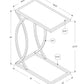 HomeRoots 18.25" x 10.25" x 24" Metal and Glass Accent Table With Gold Finish