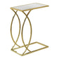 HomeRoots 18.25" x 10.25" x 24" Metal and Glass Accent Table With Gold Finish