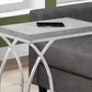 HomeRoots 18.25" x 10.25" x 25" MDF Laminate Metal Accent Table in Grey Finish