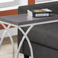 HomeRoots 18.25" x 10.25" x 25" MDF Laminate Metal Accent Table in Grey Finish