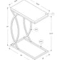 HomeRoots 18.25" x 10.25" x 25" MDF Laminate Metal Accent Table in Grey Finish