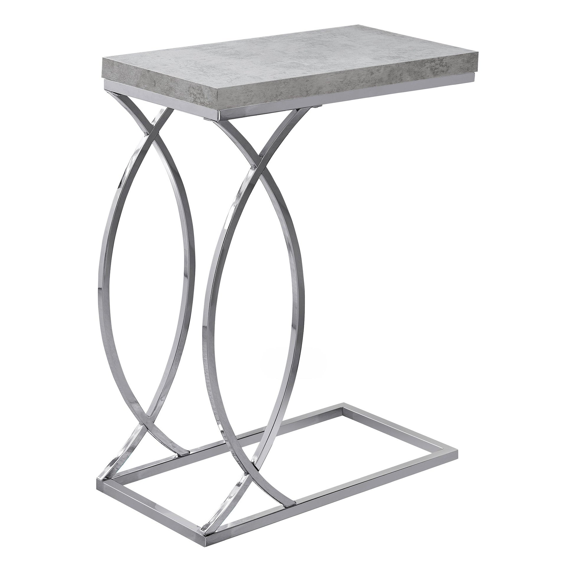 HomeRoots 18.25" x 10.25" x 25" MDF Laminate Metal Accent Table in Grey Finish