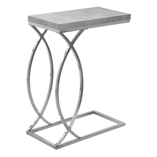 HomeRoots 18.25" x 10.25" x 25" MDF Laminate Metal Accent Table in Grey Finish