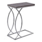 HomeRoots 18.25" x 10.25" x 25" MDF Laminate Metal Accent Table in Grey Finish