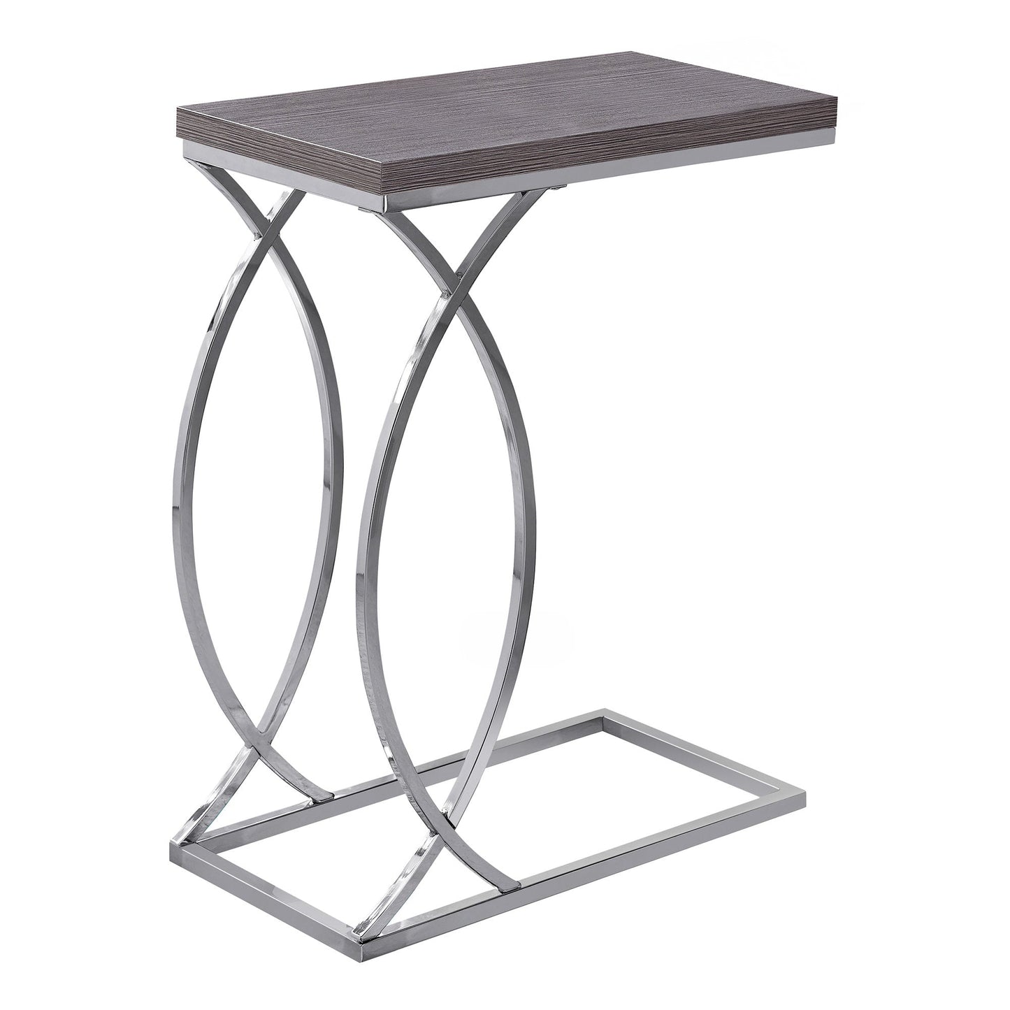 HomeRoots 18.25" x 10.25" x 25" MDF Laminate Metal Accent Table in Grey Finish