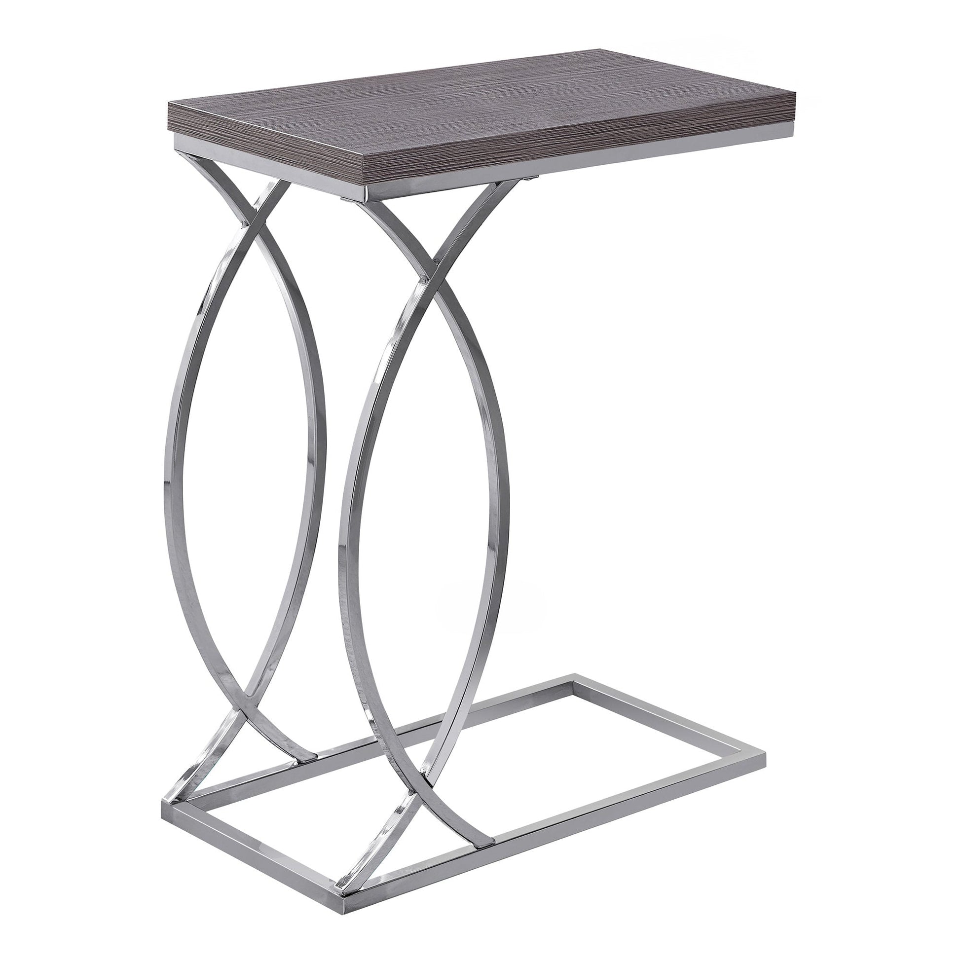 HomeRoots 18.25" x 10.25" x 25" MDF Laminate Metal Accent Table in Grey Finish