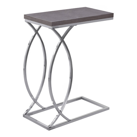 HomeRoots 18.25" x 10.25" x 25" MDF Laminate Metal Accent Table in Grey Finish