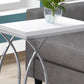 HomeRoots 18.25" x 10.25" x 25" MDF Metal Accent Table in White Finish