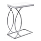 HomeRoots 18.25" x 10.25" x 25" MDF Metal Accent Table in White Finish