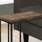 HomeRoots 18.25" x 10.25" x 25.25" Particle Board Metal Accent Table With Brown and Black Finish