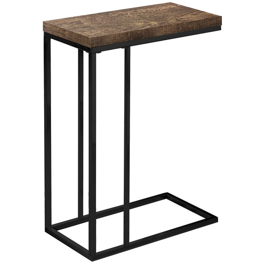 HomeRoots 18.25" x 10.25" x 25.25" Particle Board Metal Accent Table With Brown and Black Finish
