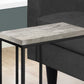 HomeRoots 18.25" x 10.25" x 25.25" Particle Board Metal Accent Table With Grey and Black Finish