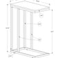 HomeRoots 18.25" x 10.25" x 25.25" Particle Board Metal Accent Table With Grey and Black Finish