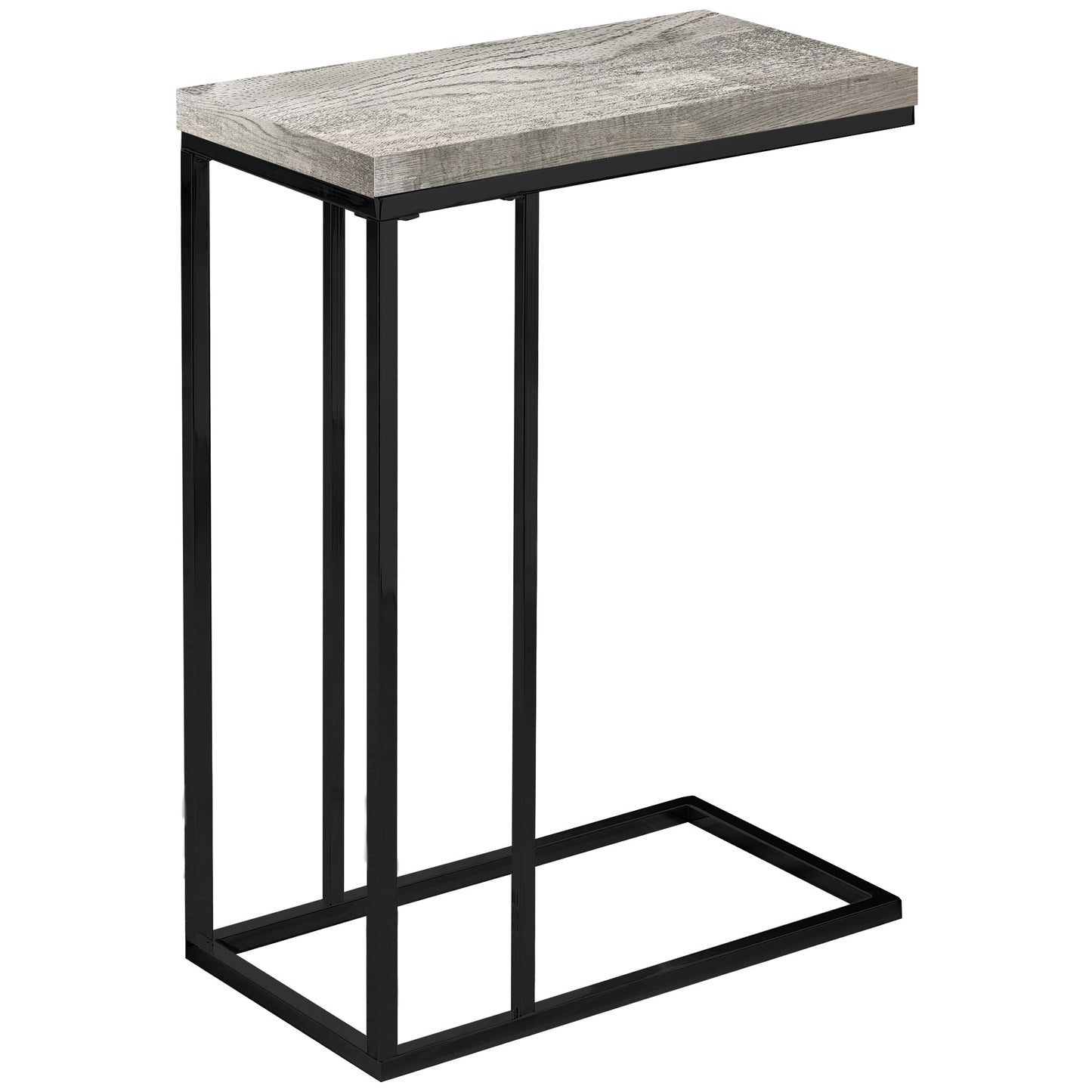 HomeRoots 18.25" x 10.25" x 25.25" Particle Board Metal Accent Table With Grey and Black Finish