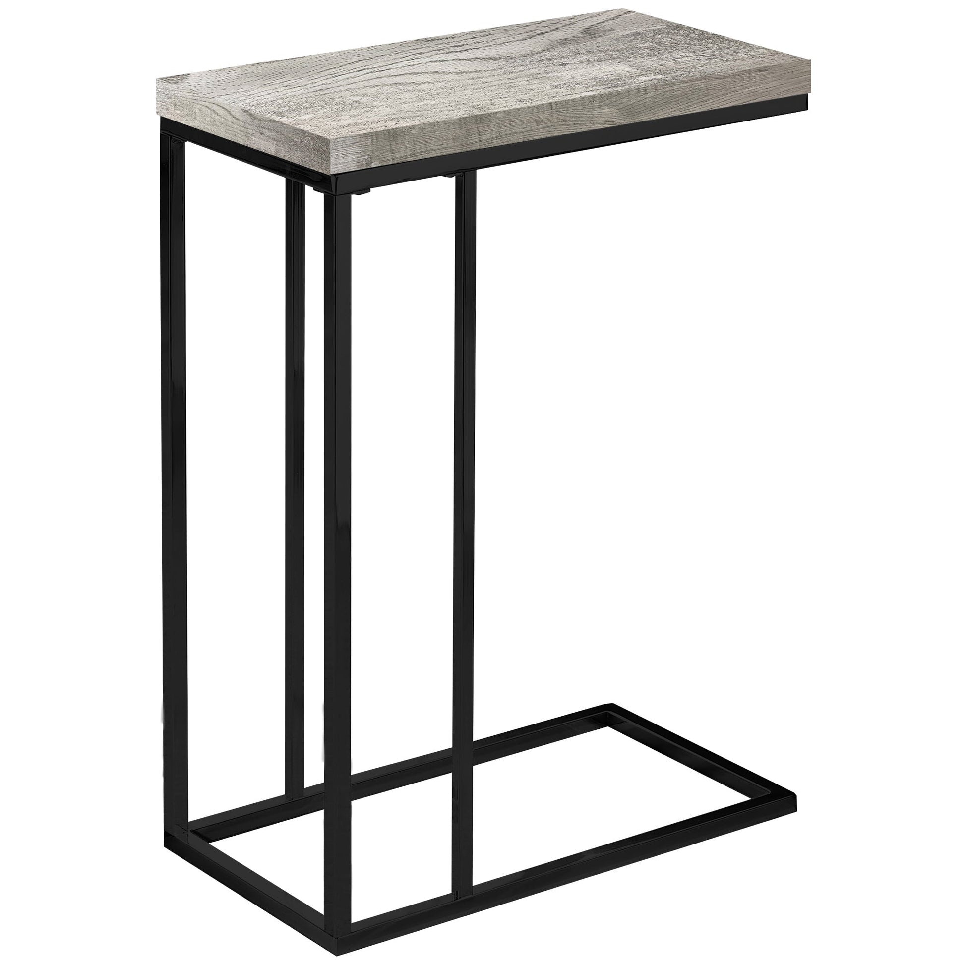 HomeRoots 18.25" x 10.25" x 25.25" Particle Board Metal Accent Table With Grey and Black Finish