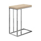 HomeRoots 18.25" x 10.25" x 25.25" Particle Board Metal Accent Table With Natural Finish