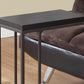 HomeRoots 18.25" x 10.25" x 25.25" Particle Board Metal Accent Table in Cappuccino Finish