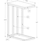 HomeRoots 18.25" x 10.25" x 25.25" Particle Board Metal Accent Table in Cappuccino Finish