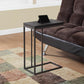 HomeRoots 18.25" x 10.25" x 25.25" Particle Board Metal Accent Table in Cappuccino Finish