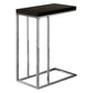 HomeRoots 18.25" x 10.25" x 25.25" Particle Board Metal Accent Table in Cappuccino Finish