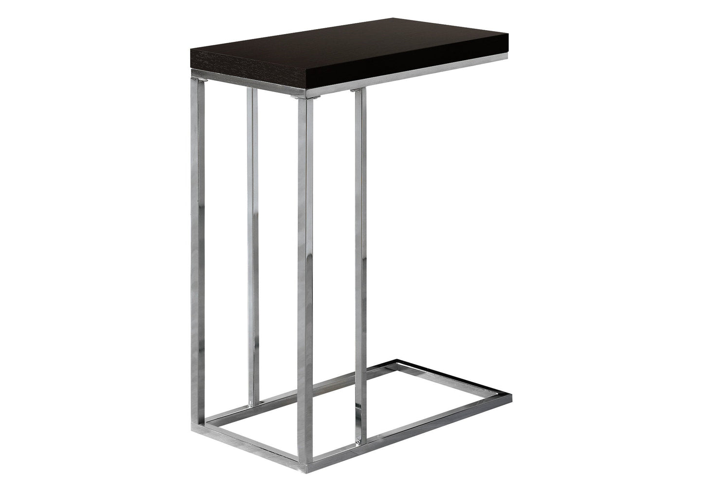 HomeRoots 18.25" x 10.25" x 25.25" Particle Board Metal Accent Table in Cappuccino Finish