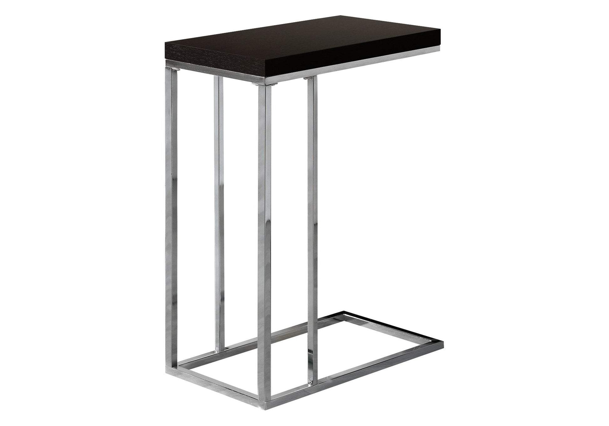 HomeRoots 18.25" x 10.25" x 25.25" Particle Board Metal Accent Table in Cappuccino Finish
