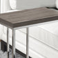 HomeRoots 18.25" x 10.25" x 25.25" Particle Board Metal Accent Table in Dark Taupe Finish