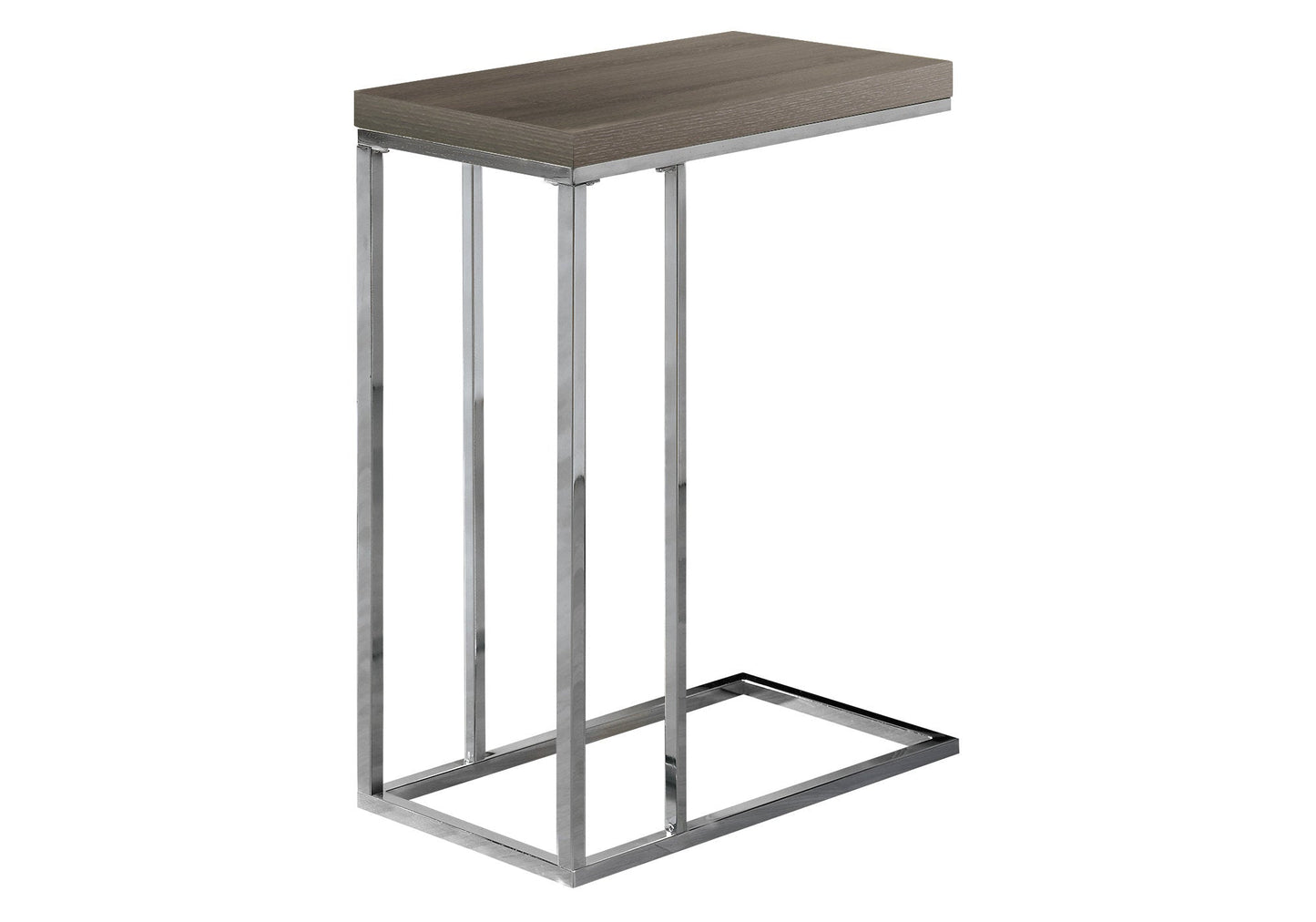 HomeRoots 18.25" x 10.25" x 25.25" Particle Board Metal Accent Table in Dark Taupe Finish