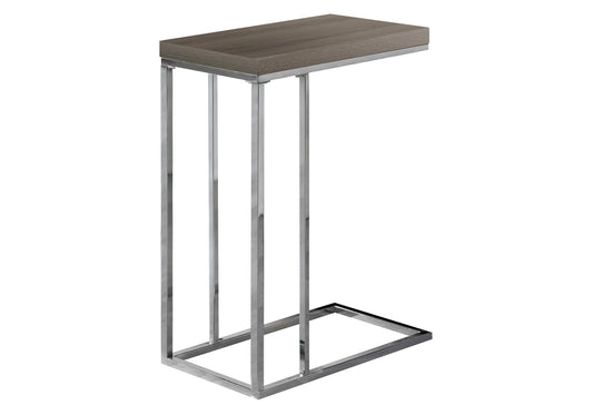HomeRoots 18.25" x 10.25" x 25.25" Particle Board Metal Accent Table in Dark Taupe Finish