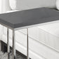HomeRoots 18.25" x 10.25" x 25.25" Particle Board Metal Accent Table in Grey Finish