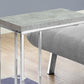 HomeRoots 18.25" x 10.25" x 25.25" Particle Board Metal Accent Table in Grey Finish