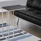 HomeRoots 18.25" x 10.25" x 25.25" Particle Board Metal Accent Table in Grey Finish