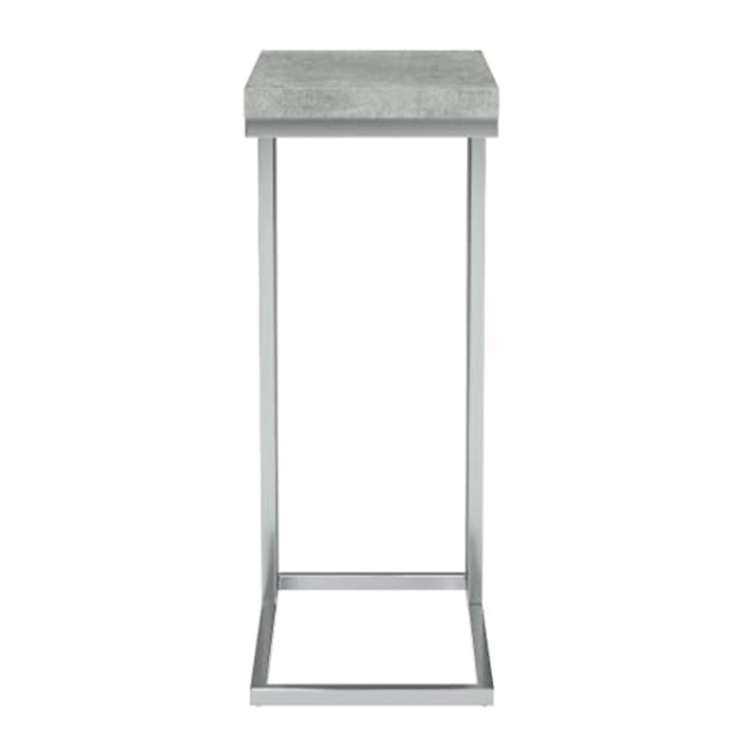HomeRoots 18.25" x 10.25" x 25.25" Particle Board Metal Accent Table in Grey Finish