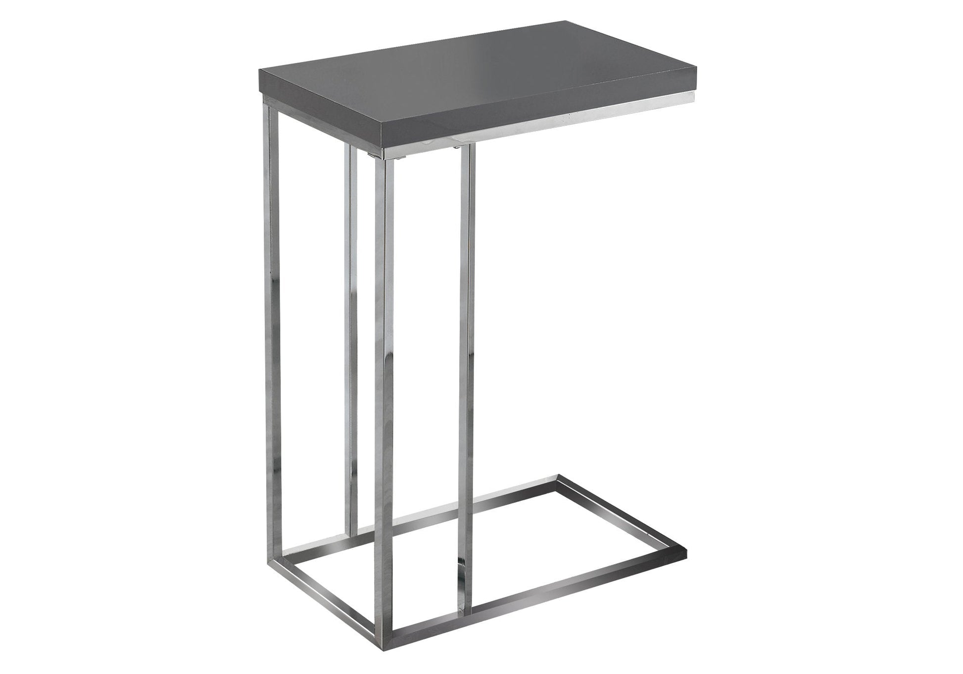 HomeRoots 18.25" x 10.25" x 25.25" Particle Board Metal Accent Table in Grey Finish