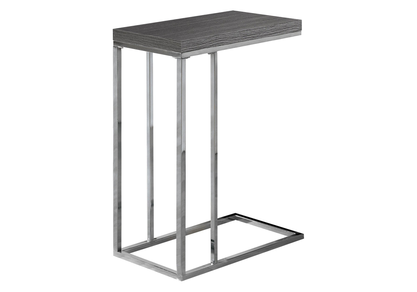 HomeRoots 18.25" x 10.25" x 25.25" Particle Board Metal Accent Table in Grey Finish