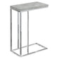 HomeRoots 18.25" x 10.25" x 25.25" Particle Board Metal Accent Table in Grey Finish