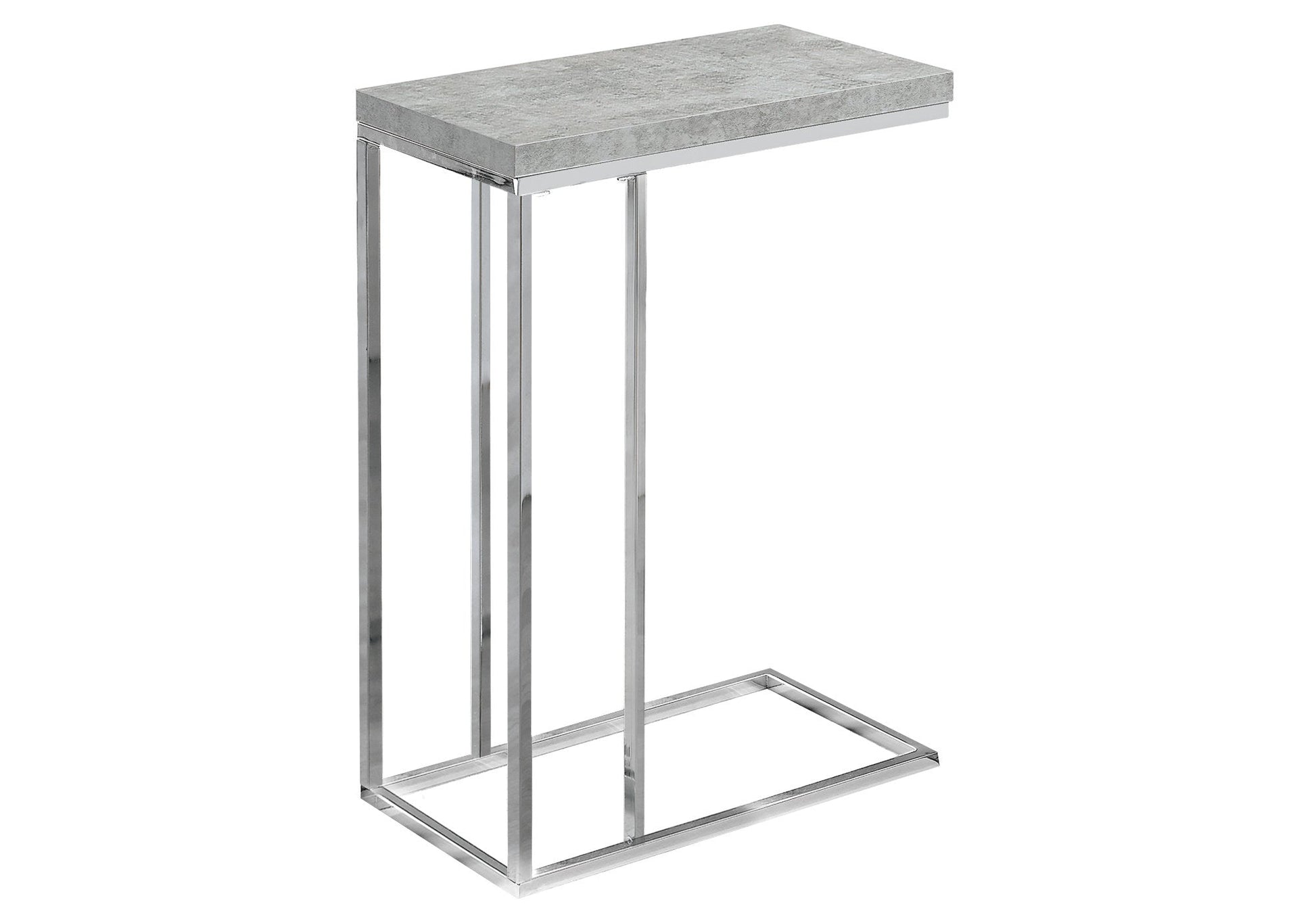 HomeRoots 18.25" x 10.25" x 25.25" Particle Board Metal Accent Table in Grey Finish