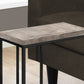 HomeRoots 18.25" x 10.25" x 25.25" Particle Board Metal Accent Table in Taupe and Black Finish