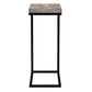 HomeRoots 18.25" x 10.25" x 25.25" Particle Board Metal Accent Table in Taupe and Black Finish