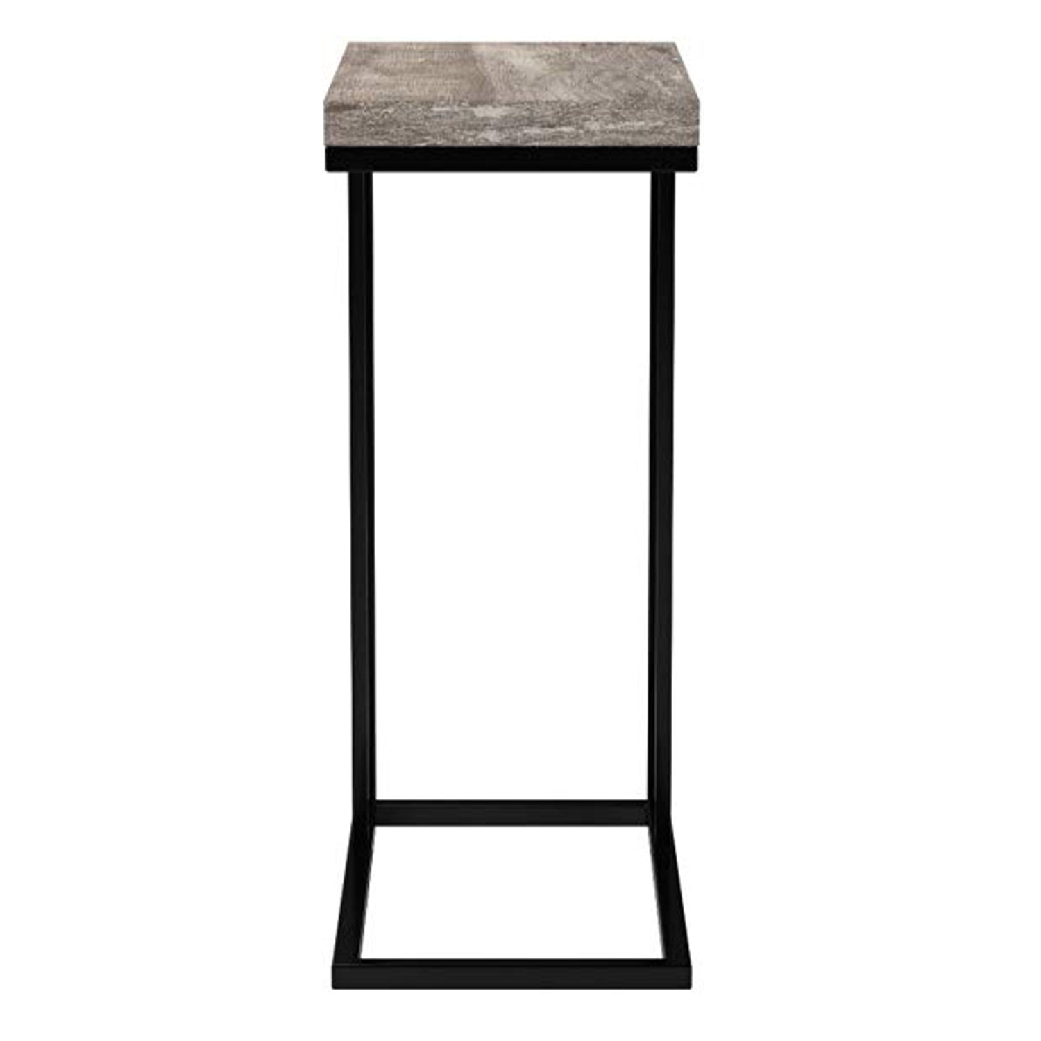 HomeRoots 18.25" x 10.25" x 25.25" Particle Board Metal Accent Table in Taupe and Black Finish