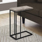 HomeRoots 18.25" x 10.25" x 25.25" Particle Board Metal Accent Table in Taupe and Black Finish