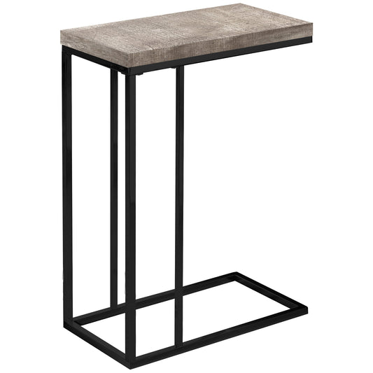 HomeRoots 18.25" x 10.25" x 25.25" Particle Board Metal Accent Table in Taupe and Black Finish