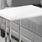 HomeRoots 18.25" x 10.25" x 25.25" Particle Board Metal Accent Table in White Finish