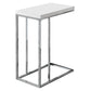 HomeRoots 18.25" x 10.25" x 25.25" Particle Board Metal Accent Table in White Finish