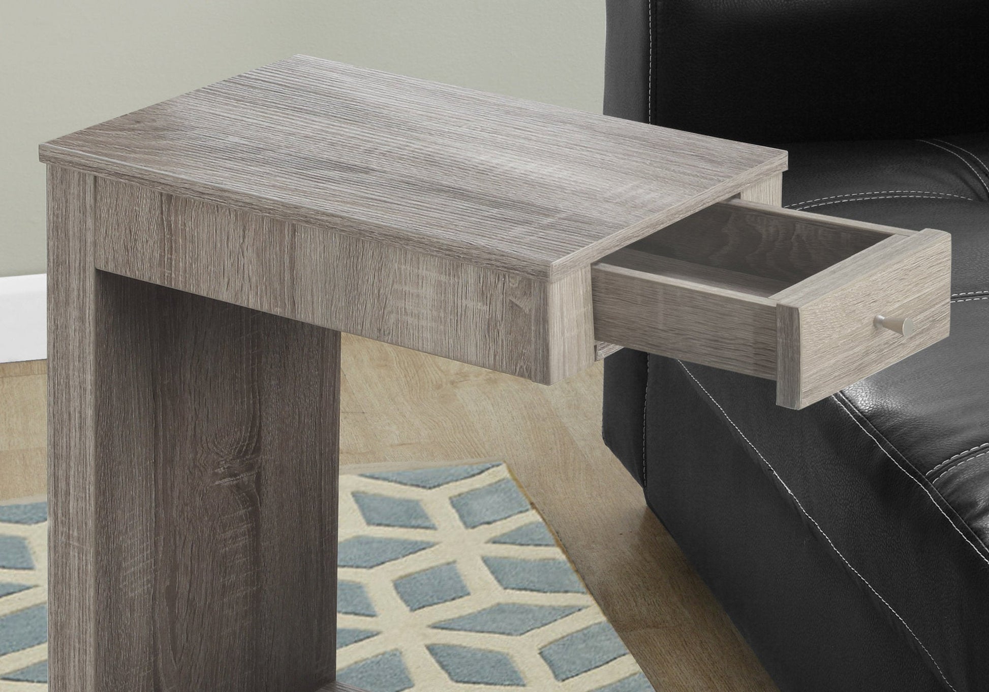 HomeRoots 18.25" x 12" x 24" Hollow Core Accent Table in Dark Taupe Finish