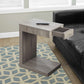 HomeRoots 18.25" x 12" x 24" Hollow Core Accent Table in Dark Taupe Finish