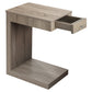 HomeRoots 18.25" x 12" x 24" Hollow Core Accent Table in Dark Taupe Finish